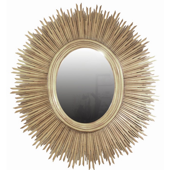 Sunburst Mirror Oval Silver