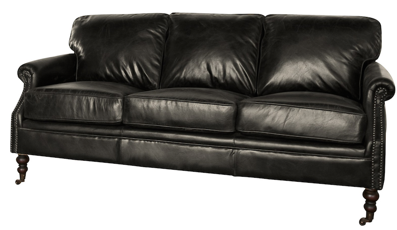Lancaster 3 Seater Sofa Black Leather