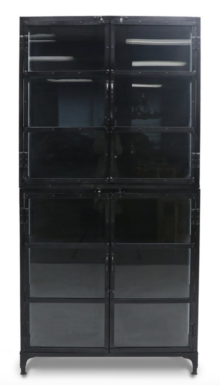 Bank Iron Display Cabinet Double Door  Tall