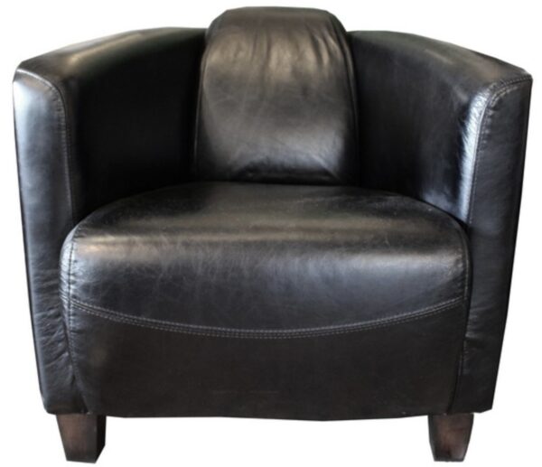 Rocket Leather Tub Chair Black Leather