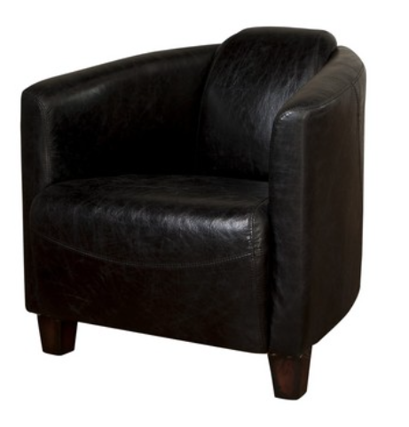 Rocket Leather Tub Chair Black
