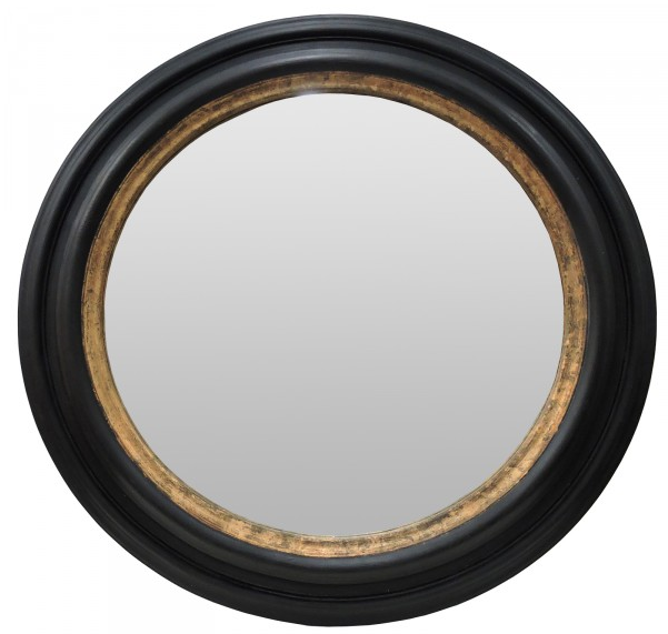 Caliope Round Mirror Black & Gold