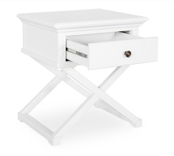 Sorrento Cross Leg  Side Table White