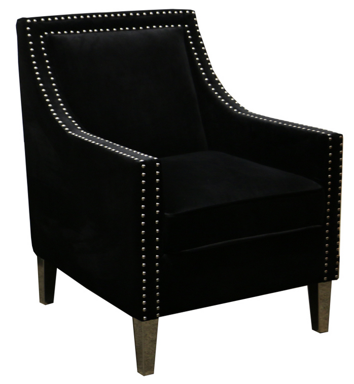 Wesley Arm Chair Black Velvet