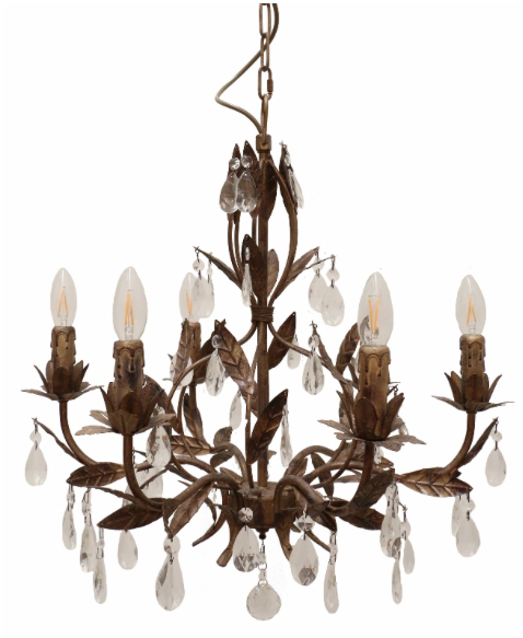 Florence Bambino Chandelier Rubbed Gold