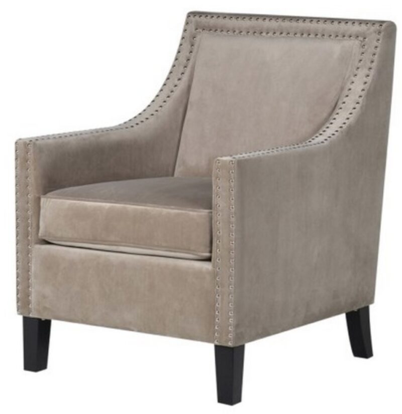 Wesley Arm Chair Taupe Velvet
