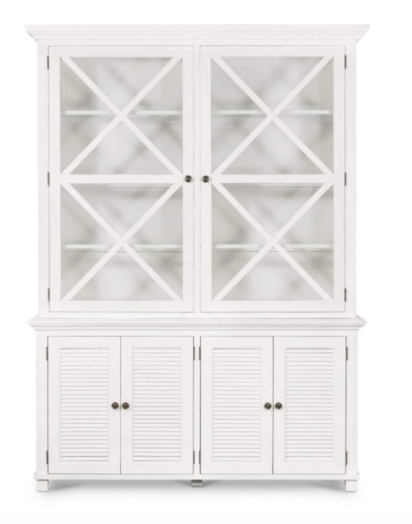 South Beach Glass Door Cabinet White