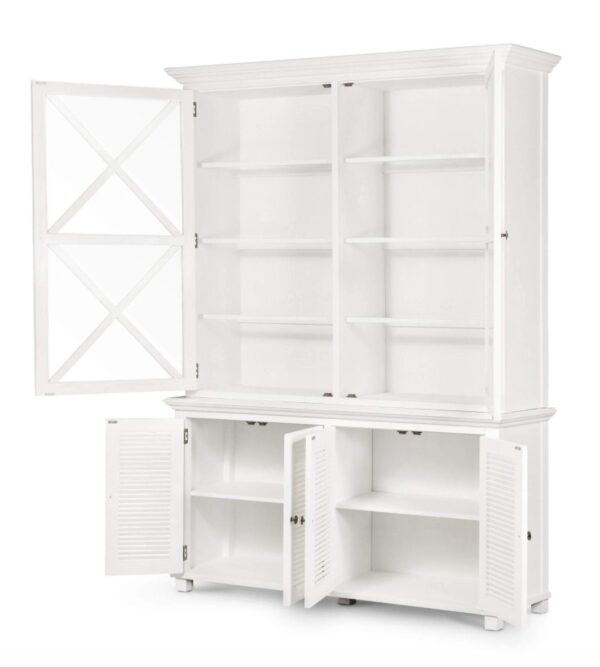 South Beach Glass Door Cabinet White