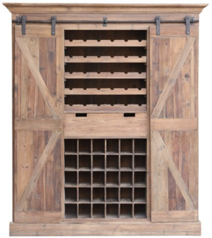 Wine & Bar Cabinet With Sliding Doors
