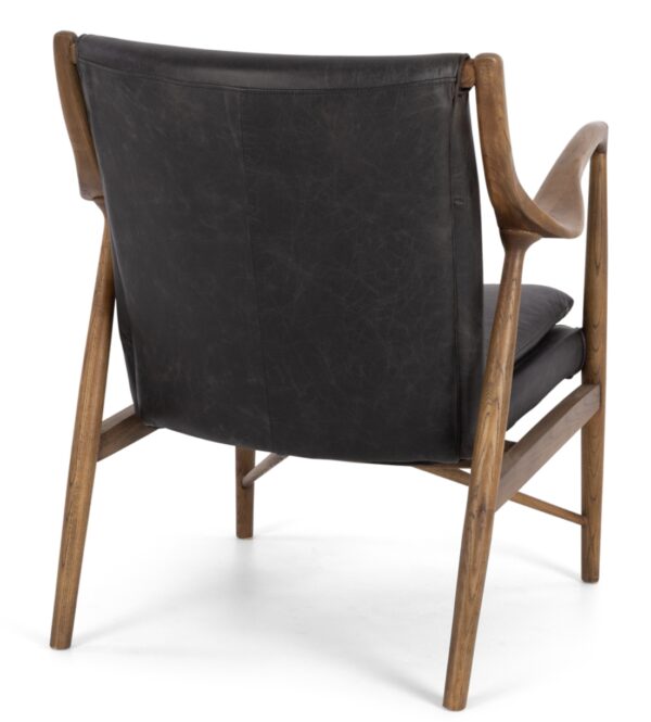 Finn Leather Arm Chair Black Leather