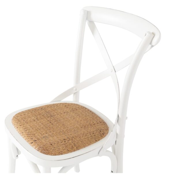 Cross Back Dining Chair White/Natural