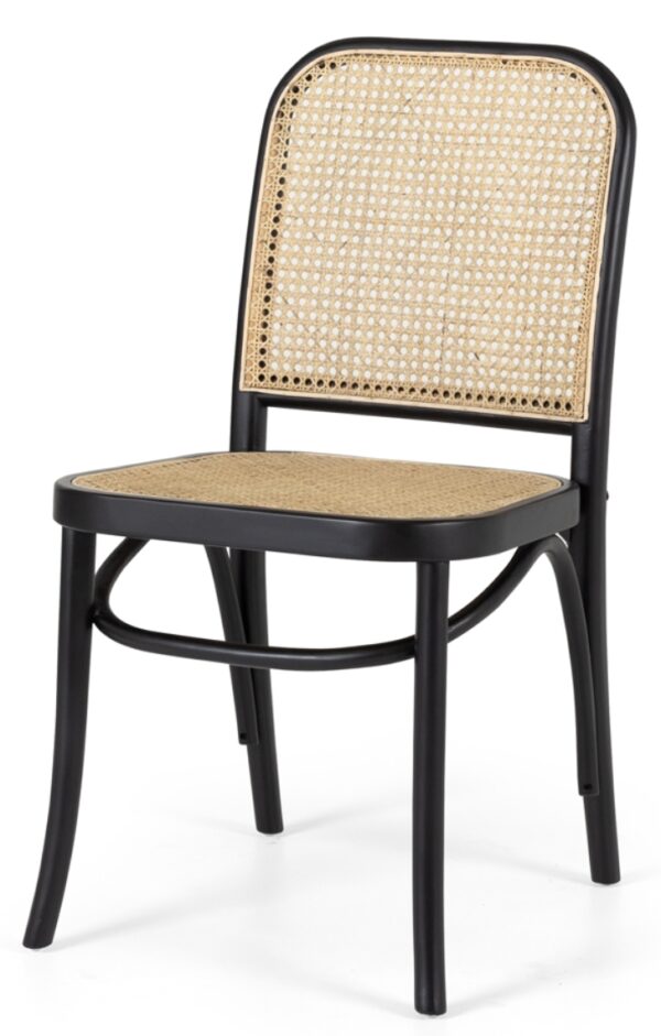 Hoffman Black Oak & Rattan Dining Chair