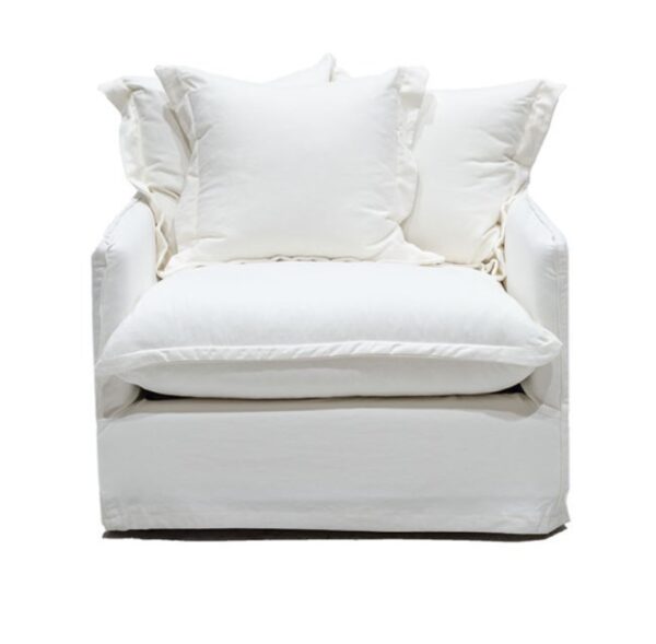 Lotus Slip Cover Arm Chair White