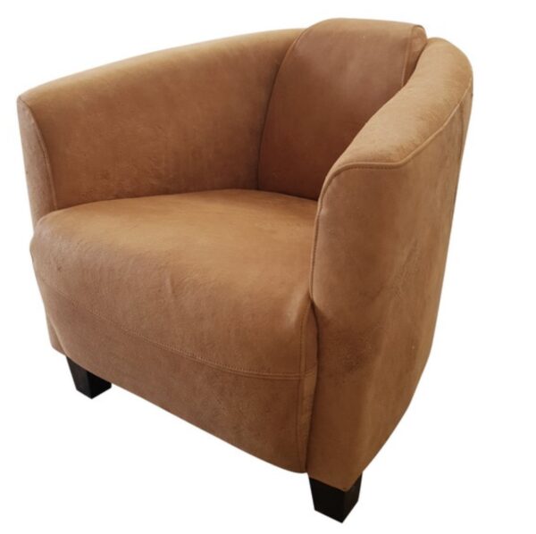 Rocket Tub Chair Destroyed Camel Leather