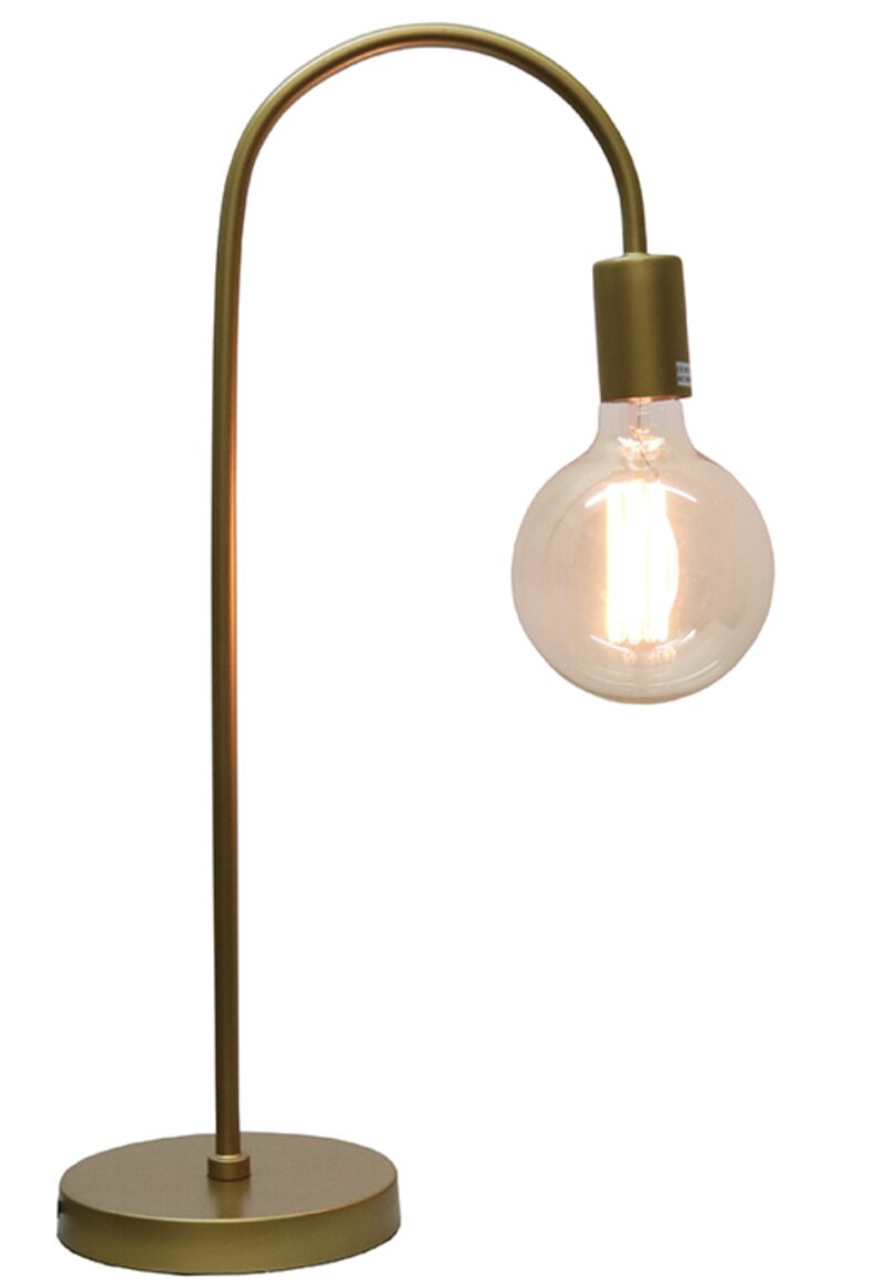 Industrial Curve Table Lamp Brass