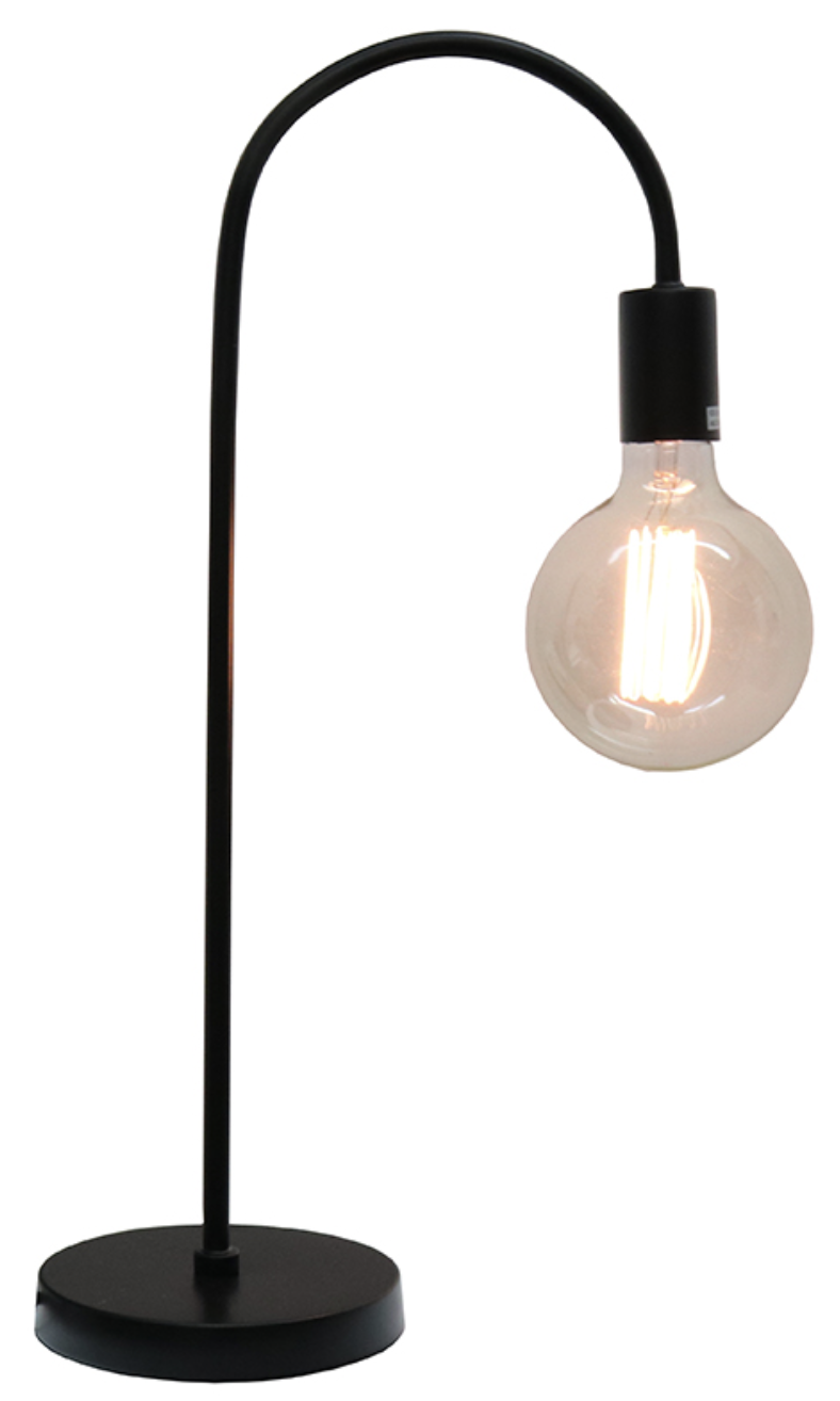 Industrial Curve Table Lamp Black