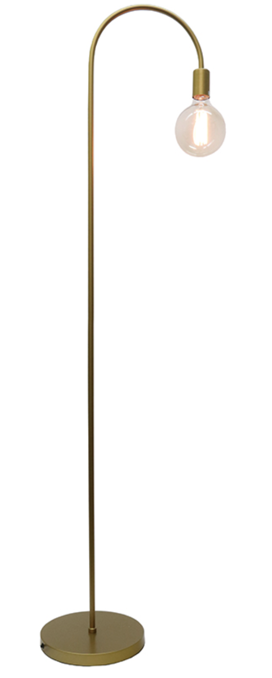 Industrial Curve Floor Lamp Brass