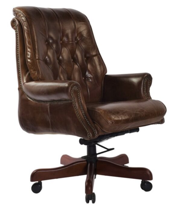 Bankers Leather Chair Brown