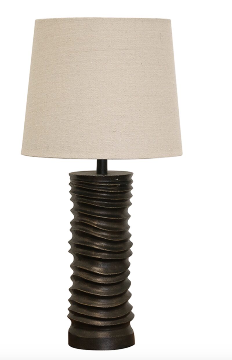 MAYFAIR BRONZE RIBBED CYLINDER LAMP