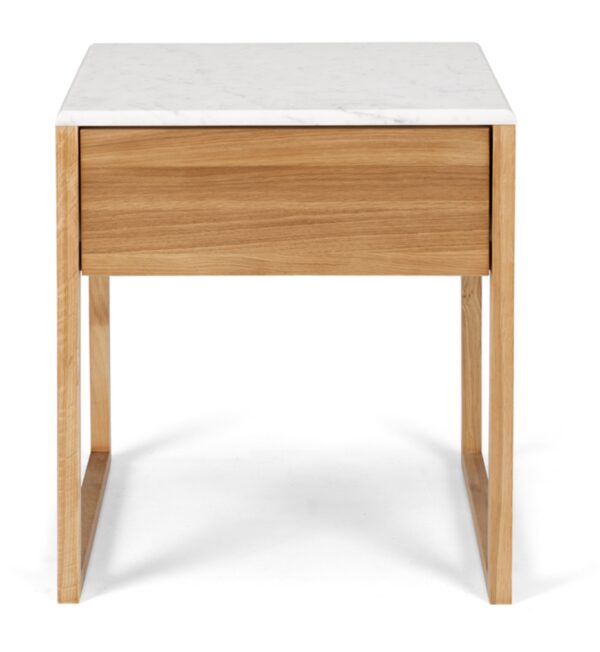 Avalon Natural Oak Side Table (Marble Top)