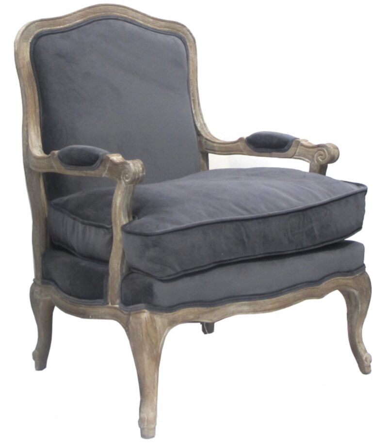 Carla Arm Chair Grey Velvet