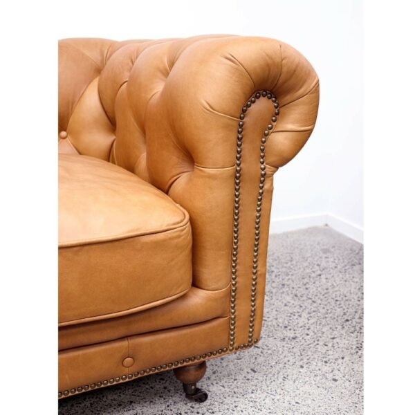 Spanmoer Chesterfield 3 Seat Sofa Chestnut