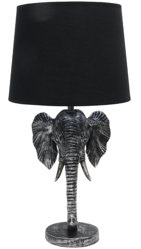Elephant Table Lamp Black