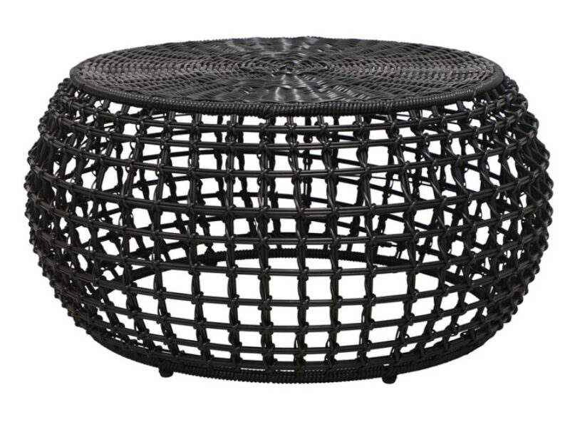 Wave Outdoor Coffee Table Round Black