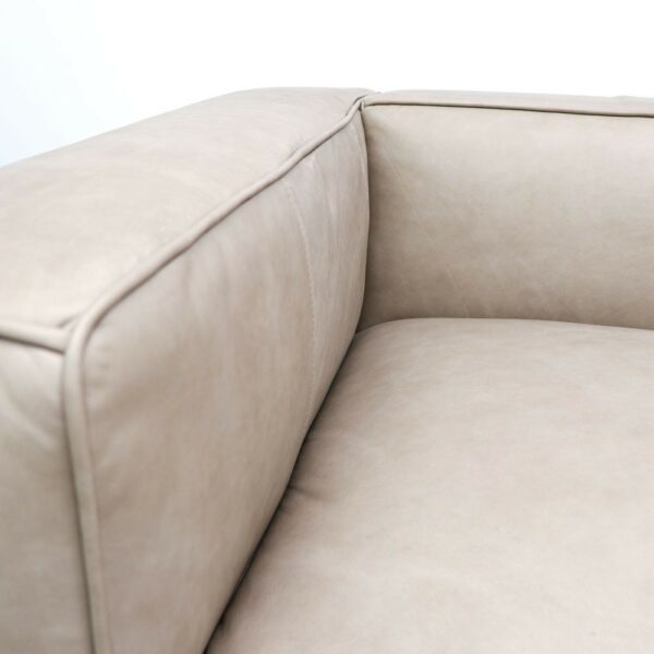 Leroy Leather Sofa 3 Seater Riverstone