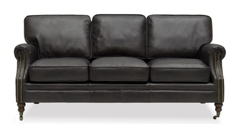 Brunswick 3 Seater Sofa Black Leather
