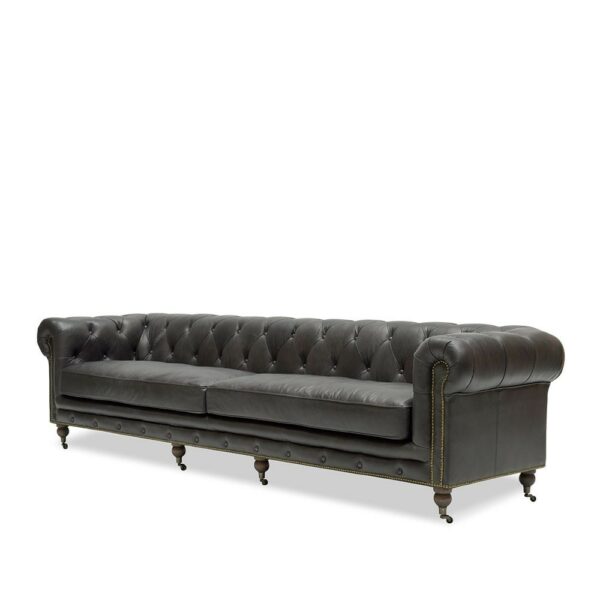 Stanmore 4 Seater Black Leather