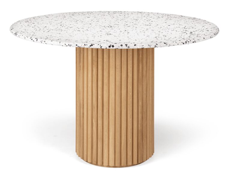 Terrazzo Round Dining Table Light Oak