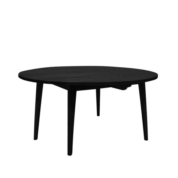 11528 Vaasa Black Round Dining Table 150cm